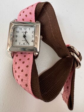 Geneva Watch with replaceable fabric or ribbon strap